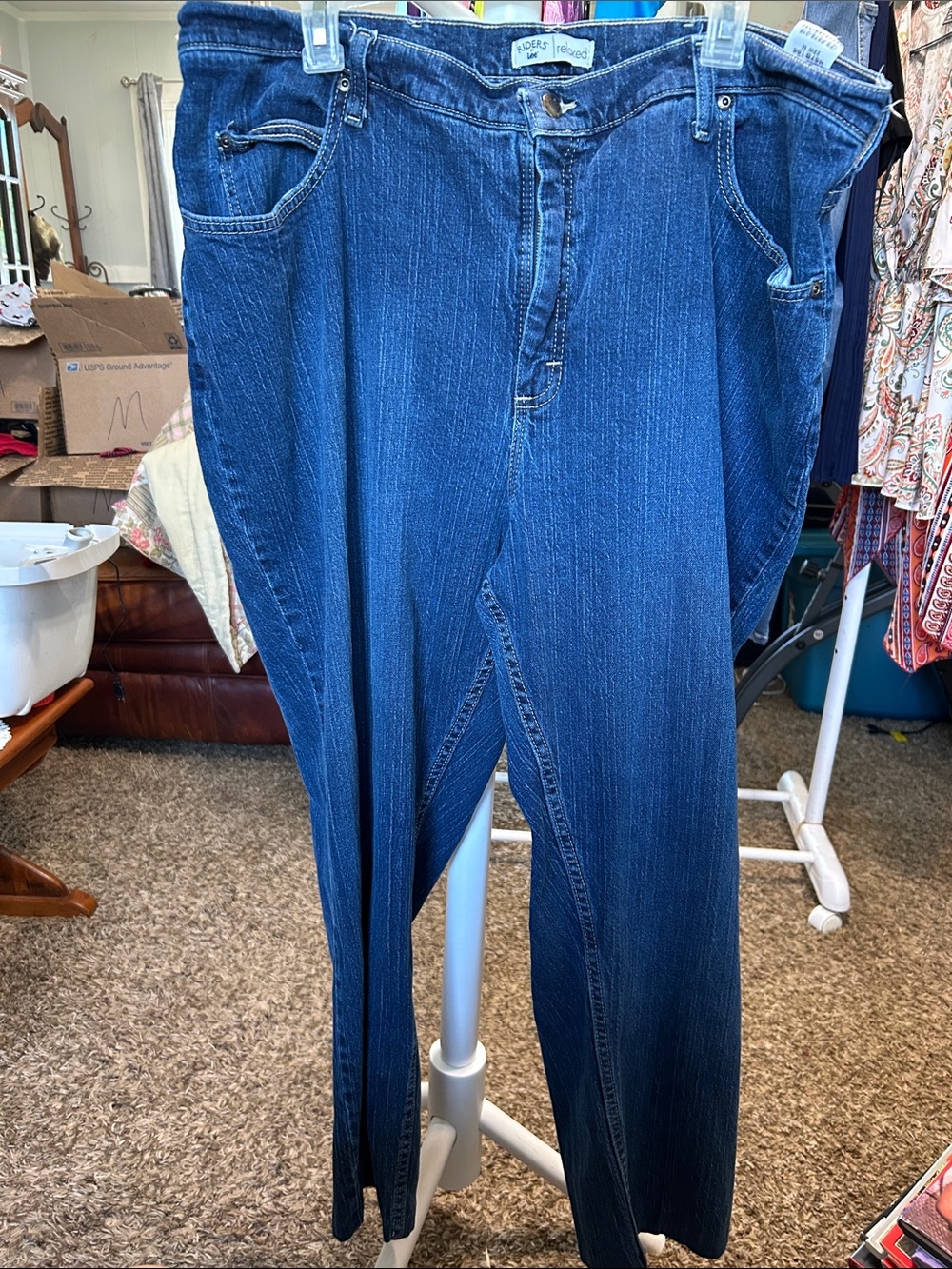 Riders by Lee Women's Straight Leg Jeans - Dark Blue Denim Size 22W